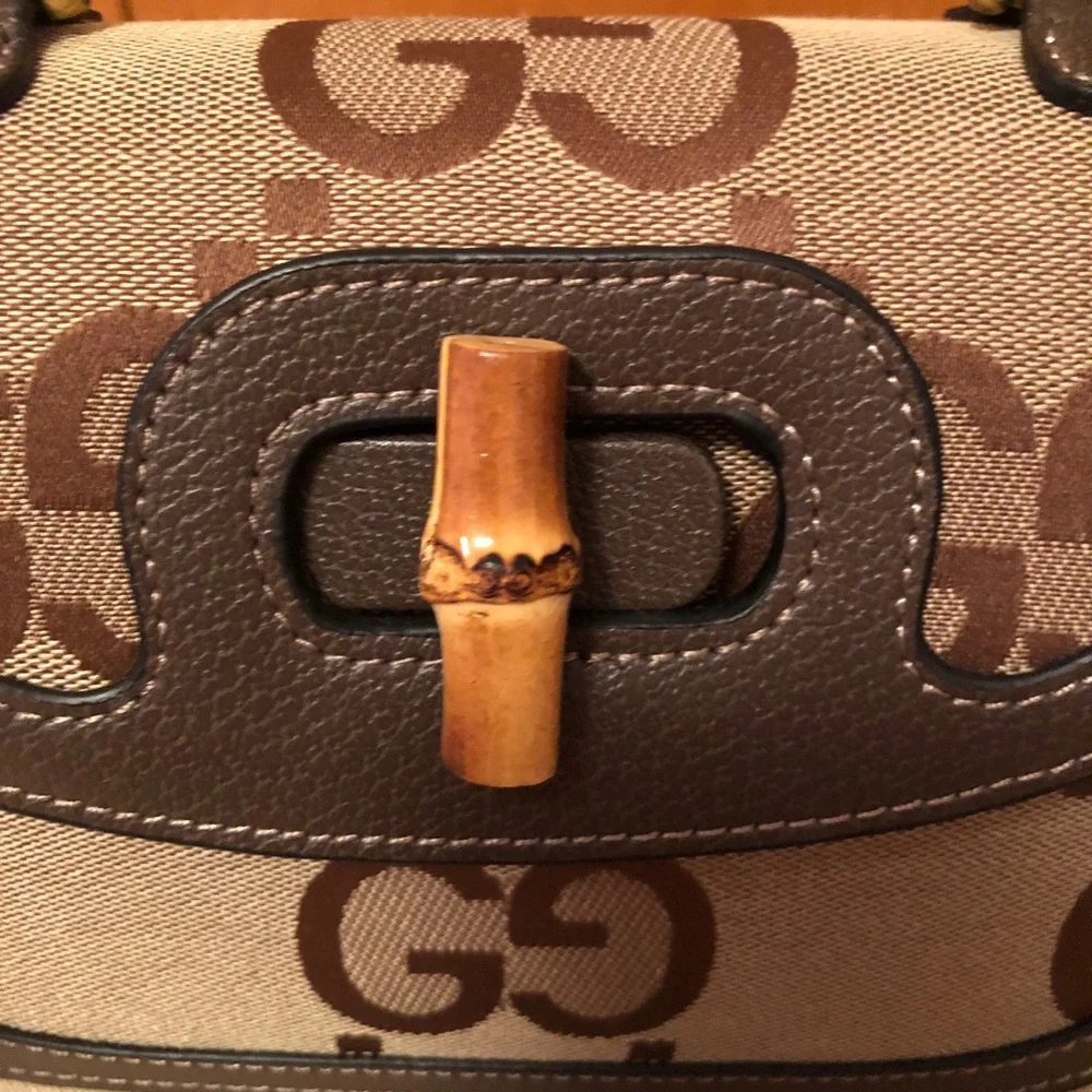 Gucci Bamboo 1947 Jumbo GG Small Top Handle Bag - Picture 4 of 16
